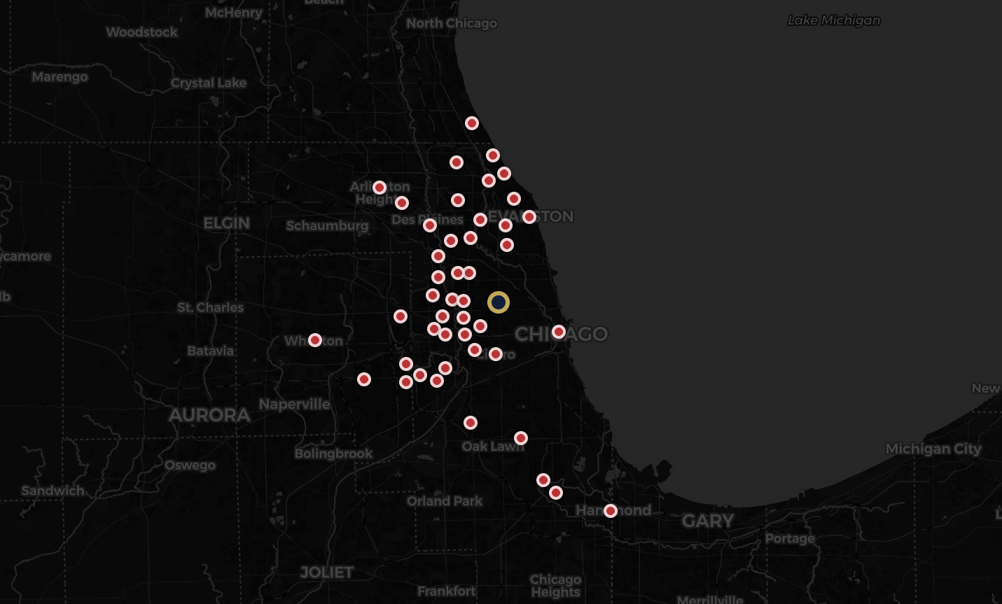 service areas map - dark